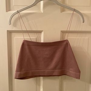 Purple bandeau with spaghetti straps never worn